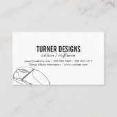 Carte De Visite Logo de l'ordinateur numérique | Aquarelle (Dos)