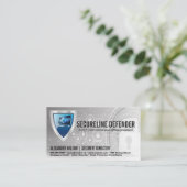 Carte De Visite Logo de l'ordinateur Shield | Arrière - plan Cyber (Debout devant)