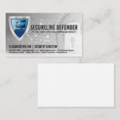 Carte De Visite Logo de l'ordinateur Shield | Arrière - plan Cyber (Devant / Derrière)