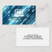 Carte De Visite Logo de l'ordinateur technique | Arrière - plan de (Devant / Derrière)