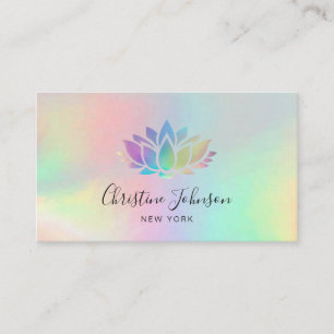 Carte De Visite logo de lotus coloré sur les couleurs pastel