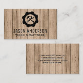 Carte De Visite Logo de l'outil de clé marteau | Col bleu (Devant / Derrière)