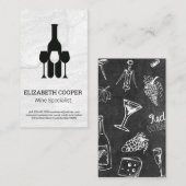 Carte De Visite Logo de Lunettes de bouteilles de vin | Arrière -  (Devant / Derrière)