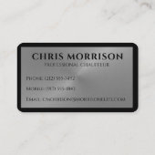 Carte De Visite Logo de luxe Chauffeur élégant Silver Editable (Dos)
