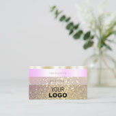 Carte De Visite Logo de luxe Parties scintillant brillante rose or (Debout devant)