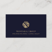 Carte De Visite Logo de luxe professionnel bleu (Devant)