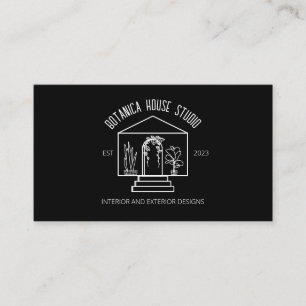 Carte De Visite Logo de Maison Botanique Minimaliste Intérieur Noi