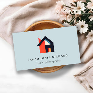 Carte De Visite Logo de maison coloré moderne pour agent immobilie
