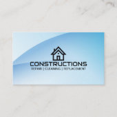 Carte De Visite Logo de Maison de Construction Toit Bleu (Devant)