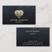 Carte De Visite Logo de maison de diamant en or professionnel (Devant / Derrière)