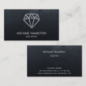 Carte De Visite Logo de maison diamant moderne de l'immobilier pro (Devant / Derrière)