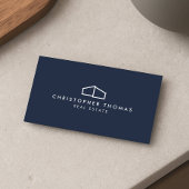 Carte De Visite Logo de maison moderne Immobilier, Realtor Navy Bl