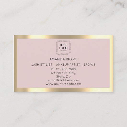 Carte De Visite Logo de maquillage Brown de l'Eyelash Brow Qr Code (Dos)