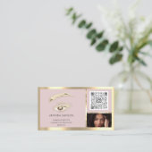 Carte De Visite Logo de maquillage Brown de l'Eyelash Brow Qr Code (Debout devant)