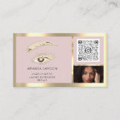 Carte De Visite Logo de maquillage Brown de l'Eyelash Brow Qr Code (Devant)