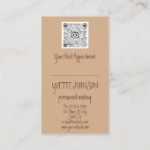 Carte De Visite Logo de maquillage Brows Logo QRCode Logo Eyelash  (Dos)