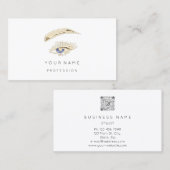 Carte De Visite Logo de maquillage Brows professionnels QRCode bla (Devant / Derrière)