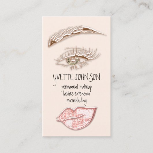 Carte De Visite Logo de maquillage Brows QRCode Poudre Lip océan E (Devant)