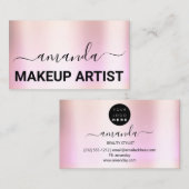 Carte De Visite Logo de maquillage de soins de la laisse Minimalis (Devant / Derrière)