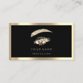 Carte De Visite Logo de maquillage Eyelash Brow Qr Code Black Gold (Devant)