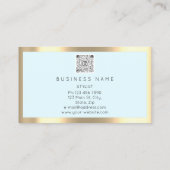 Carte De Visite Logo de maquillage Eyelash Brow Qr Code Blue Paste (Dos)