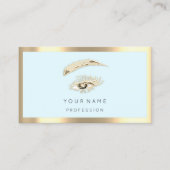 Carte De Visite Logo de maquillage Eyelash Brow Qr Code Blue Paste (Devant)