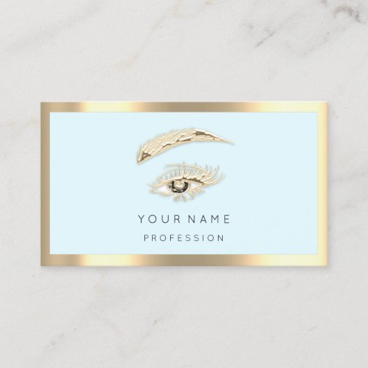Carte De Visite Logo de maquillage Eyelash Brow Qr Code Blue Paste (Devant)