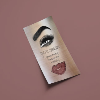 Carte De Visite Logo de maquillage Eyelash Brow Rose de la peau QR