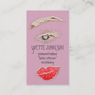 Carte De Visite Logo de maquillage Eyelash Brow Rose de lèvres Ki