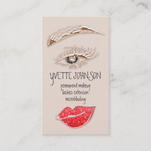 Carte De Visite Logo de maquillage Eyelash Brow Rose de lèvres QR