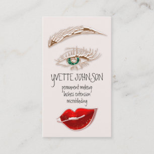 Carte De Visite Logo de maquillage Eyelash Brow Rose de lèvres QR