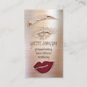 Carte De Visite Logo de maquillage Eyelash Brow Rose de lèvres QRC (Devant)