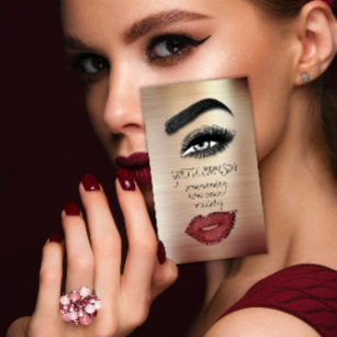 Carte De Visite Logo de maquillage Eyelash Brow Rose de lèvres QRC