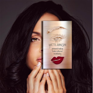 Carte De Visite Logo de maquillage Eyelash Brow Rose de lèvres QRC