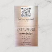 Carte De Visite Logo de maquillage Eyelash Brow Rose de lèvres QRC (Dos)