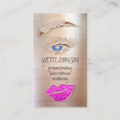 Carte De Visite Logo de maquillage Eyelash Brow Rose de lèvres QRC (Devant)