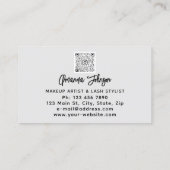Carte De Visite Logo de maquillage Eyelash Qr Code Black White Sil (Dos)