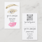 Carte De Visite Logo de maquillage permanent Lash Brow Code QR Gol (Devant / Derrière)