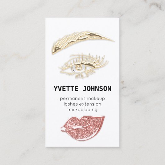 Carte De Visite Logo de maquillage permanent Lash Brow QRCode Glit (Devant)