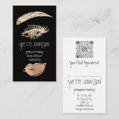Carte De Visite Logo de maquillage permanent Lash Brow QRCode Gold (Devant / Derrière)