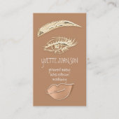 Carte De Visite Logo de maquillage permanent Lash Brow QRCode Gold (Devant)