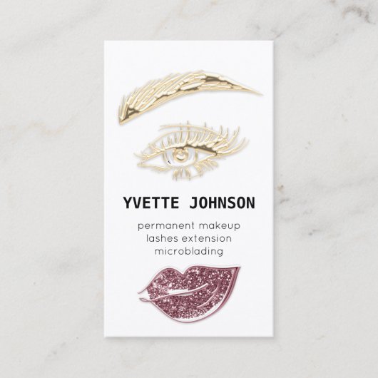 Carte De Visite Logo de maquillage permanent Lash Brow Rose QRCode (Devant)