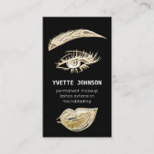 Carte De Visite Logo de maquillage permanent Lash Brows QRCode Bla (Devant)