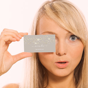 Carte De Visite Logo de maquillage professionnel Gold Confetti Hai