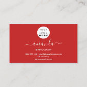 Carte De Visite Logo de maquillage professionnel Gold Red Confetti (Dos)