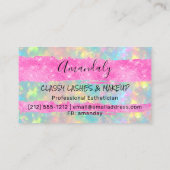 Carte De Visite Logo de maquillage professionnel Holographe rose (Dos)