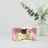 Carte De Visite Logo de maquillage Studio Nails Professionnel Rose (Debout devant)