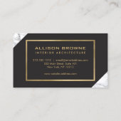 Carte De Visite Logo de marbre géométrique moderne/Monogramme noir (Dos)