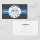 Carte De Visite Logo de marche d'empreinte de patte de chien (Devant / Derrière)