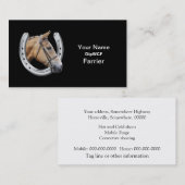 Carte De Visite Logo de maréchal-ferrant avec le fer à cheval (Devant / Derrière)